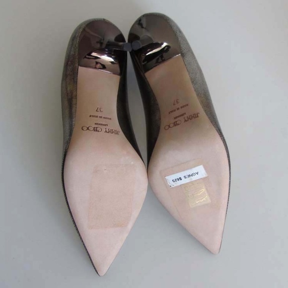 new JIMMY CHOO Agnes metallic lizard print pump 37 - Picture 4 of 8